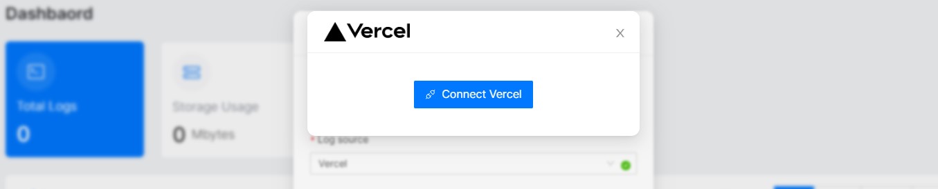 Vercel connect modal